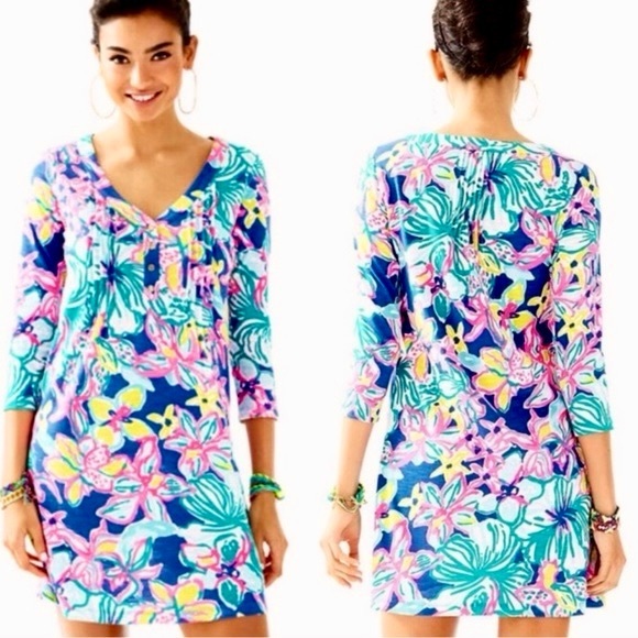 Lilly Pulitzer Dresses & Skirts - Lilly Pulitzer Amberly Dress in Iris Blue Casa Azul size L
